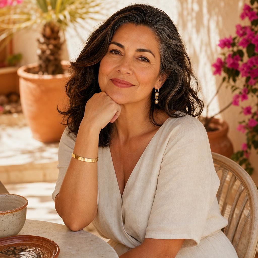 Mujer sonriente con su brazalete Feeliva